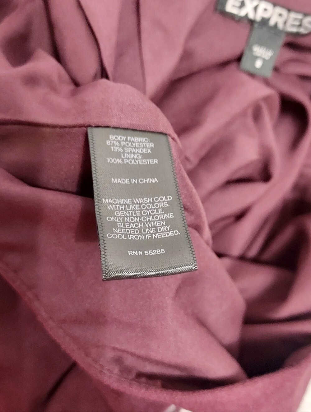 Express Burgundy Asymmetrical Fringe Skirt - Picture 10 of 10